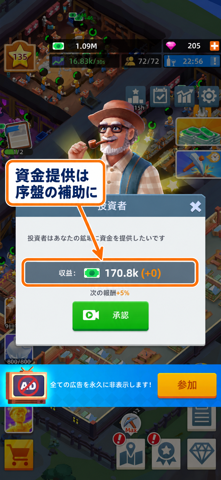 投資家の資金提供は序盤の補助として活用